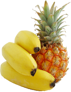 bananas and pineapple